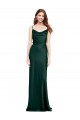 Vert Chasseur Fourreau Satiné Stretch Longue Formelles Robes demoiselle d'honneur / Robes de soirée / Robes de bal Grossiste