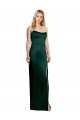 Vert Chasseur Trapèze Scoop Sans bretelle Satiné Stretch Longue Formelles Robes demoiselle d'honneur / Robes de soirée / Robes de bal Grossiste