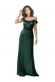 Vert Chasseur Trapèze Épaule Dénudée Bretelles spaghetti Satiné Stretch Longue Formelles Robes demoiselle d'honneur / Robes de soirée / Robes de bal Grossiste