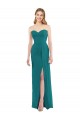 Vert Chasseur Trompette Sans bretelle Mousseline Longue Robes demoiselle d'honneur Grossiste