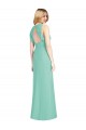 Vert de jade Sirène Col bijou Mousseline Longue Robes demoiselle d'honneur Grossiste
