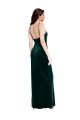 Vert foncé Fourreau Bretelles spaghetti Col Carré Velours Stretch Longue Robes demoiselle d'honneur / Robes de bal Grossiste