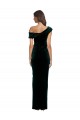 Vert foncé Fourreau Épaule Dénudée Velours Stretch Longue Asymétrique Formelles Robes demoiselle d'honneur / Robes de soirée / Robes de bal Grossiste