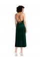 Vert foncé Fourreau midi Velours Stretch Courte Robes demoiselle d'honneur / Robes de soirée / Robes de cocktail Grossiste