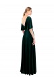 Vert foncé Trapèze Col V Velours Stretch Longue Robes demoiselle d'honneur / Robes de bal Grossiste