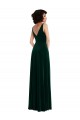 Vert foncé Trapèze Col V Velours Stretch Longue Robes demoiselle d'honneur / Robes de bal Grossiste