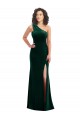 Vert foncé Trompette Velours Stretch Longue Robes demoiselle d'honneur / Robes de bal Grossiste