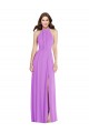 Violet Trapèze Licou Mousseline Longue Formelles Robes demoiselle d'honneur / Robes de soirée Grossiste