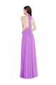 Violet Trapèze Licou Mousseline Longue Formelles Robes demoiselle d'honneur / Robes de soirée Grossiste